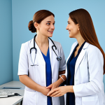 질 건조증 원인과 치료 방법 - Doctor Consultation**
"A female patient, fully clothed in modest attire, consults with a friendly f...