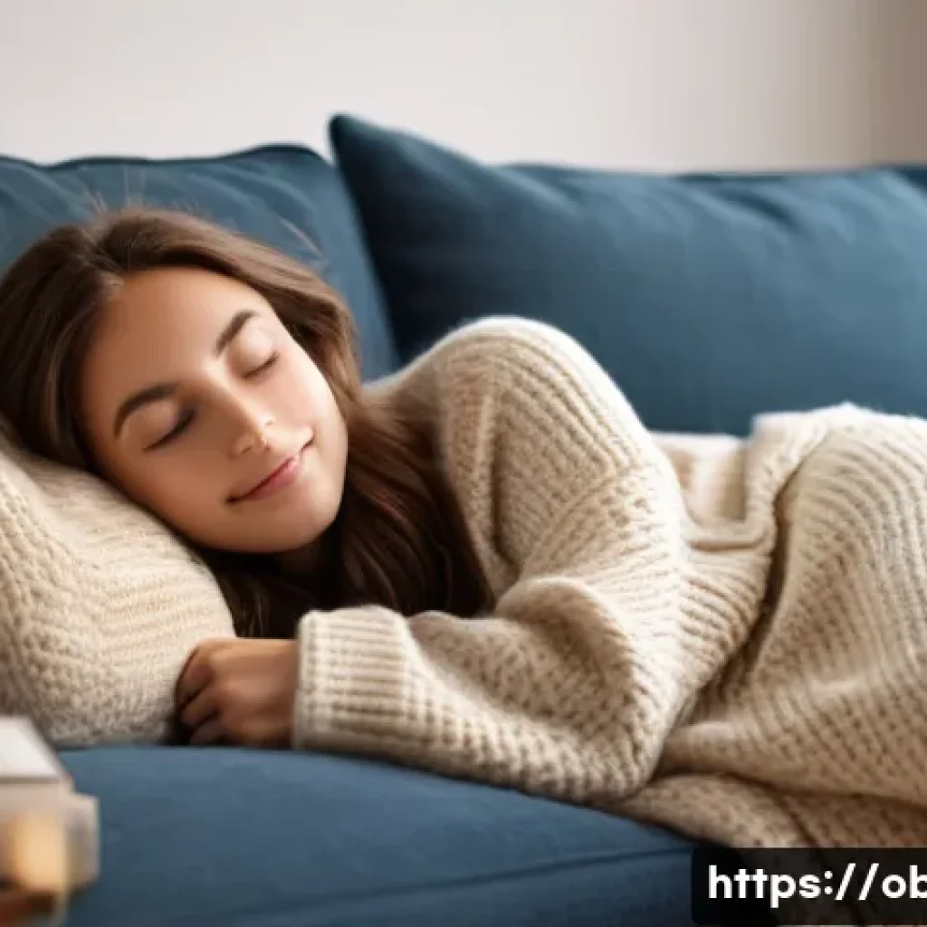 생리통 완화를 위한 약물과 홈케어 방법 - **Prompt 1: Cozy Comfort with Warmth**
A young woman in her late 20s, with soft brown hair, is c...